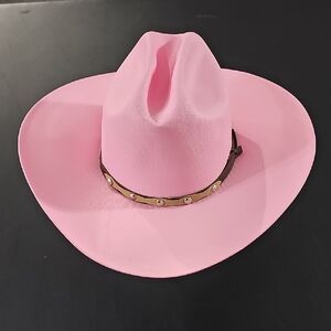GOLDCOAST sunwear.Pink Western Hat with Brown Band